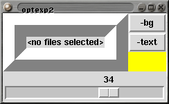 optexp2 的畫面。 注意右邊中間偏下的黃色空格